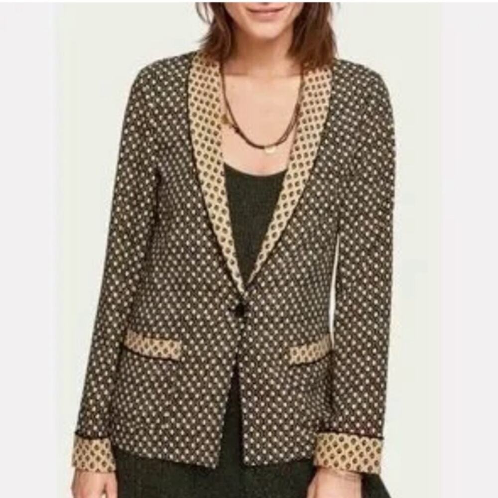 Scotch & Soda Black and Beige Patterned Blazer